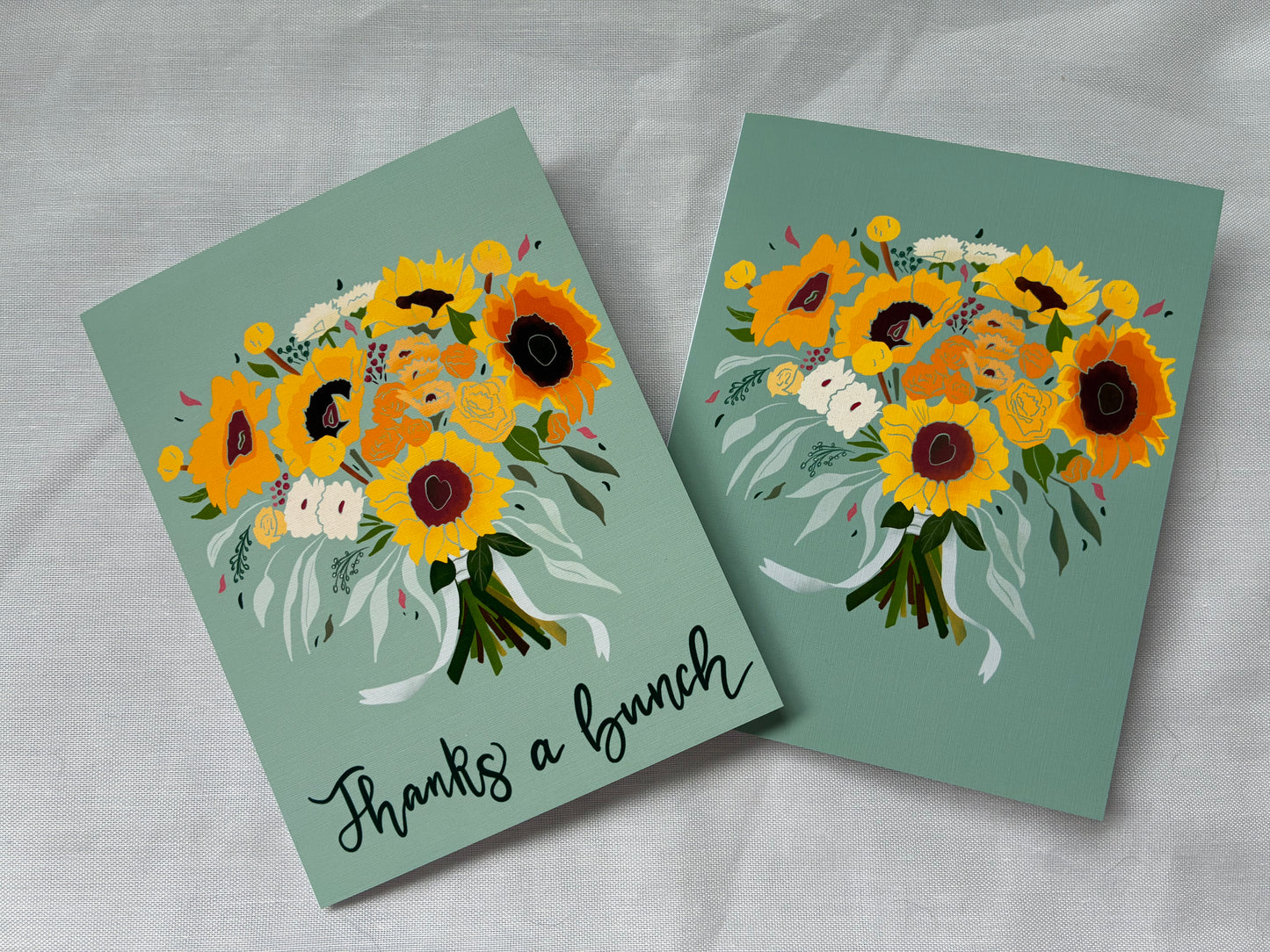 Sunflower Bouquet Thank You or Any Occasion Greeting Card
