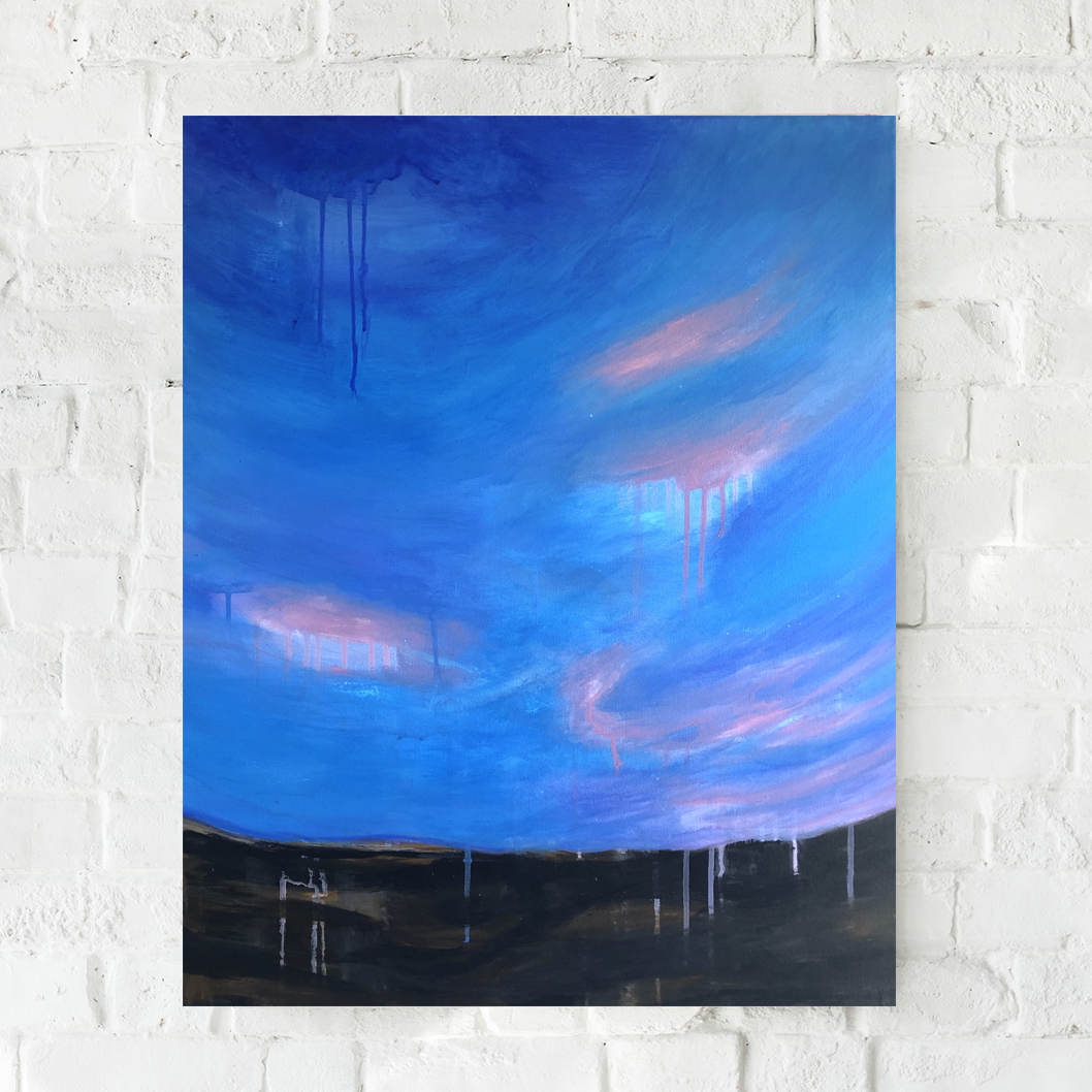 Abstract Landscape at Sunset Original Painting