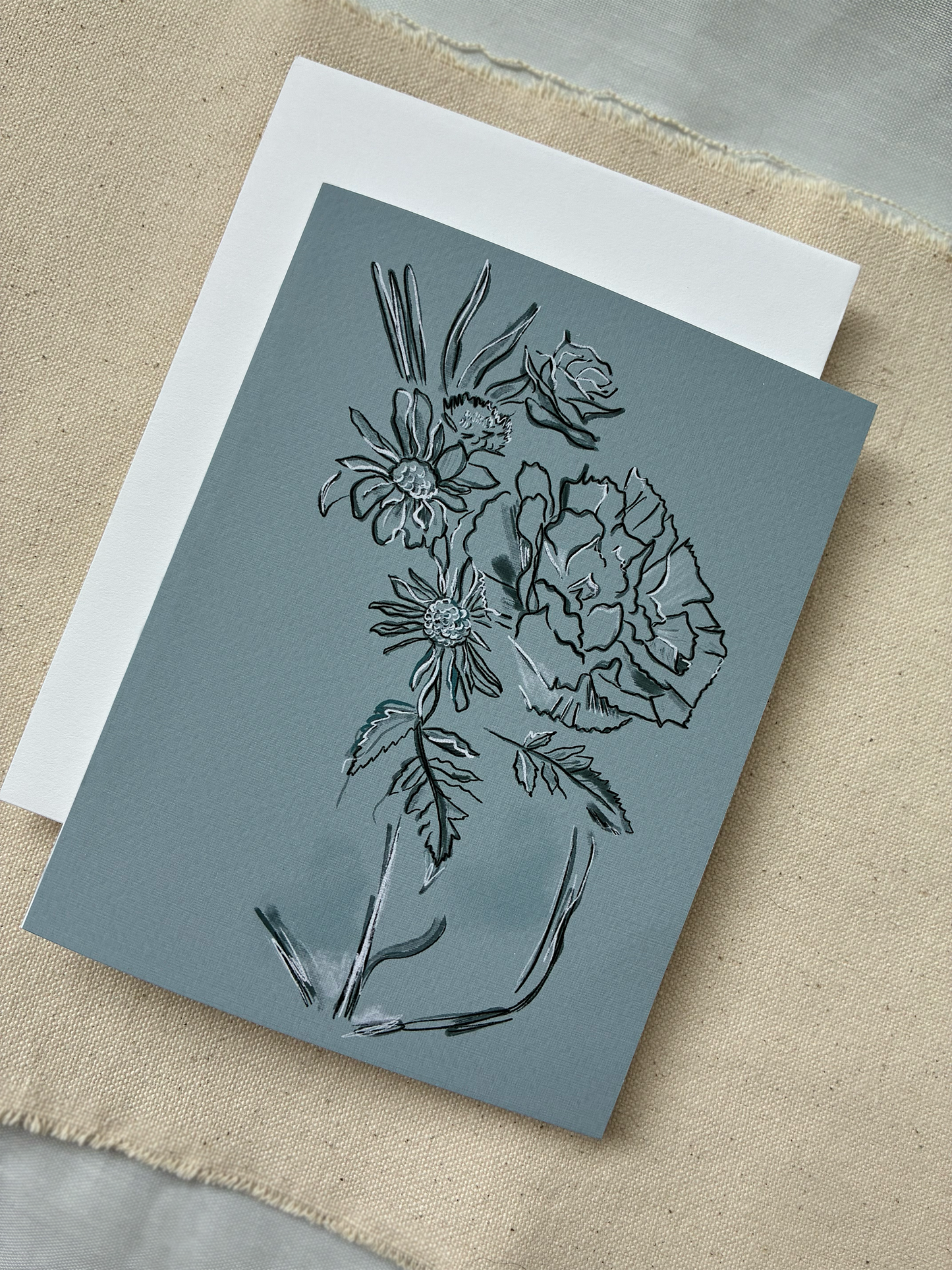 Moody Abstract Flowers Greeting Card