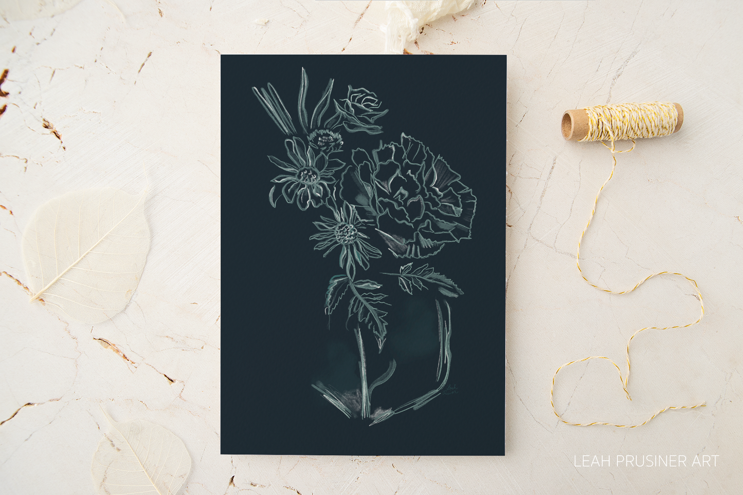 Moody Abstract Flowers Art Print