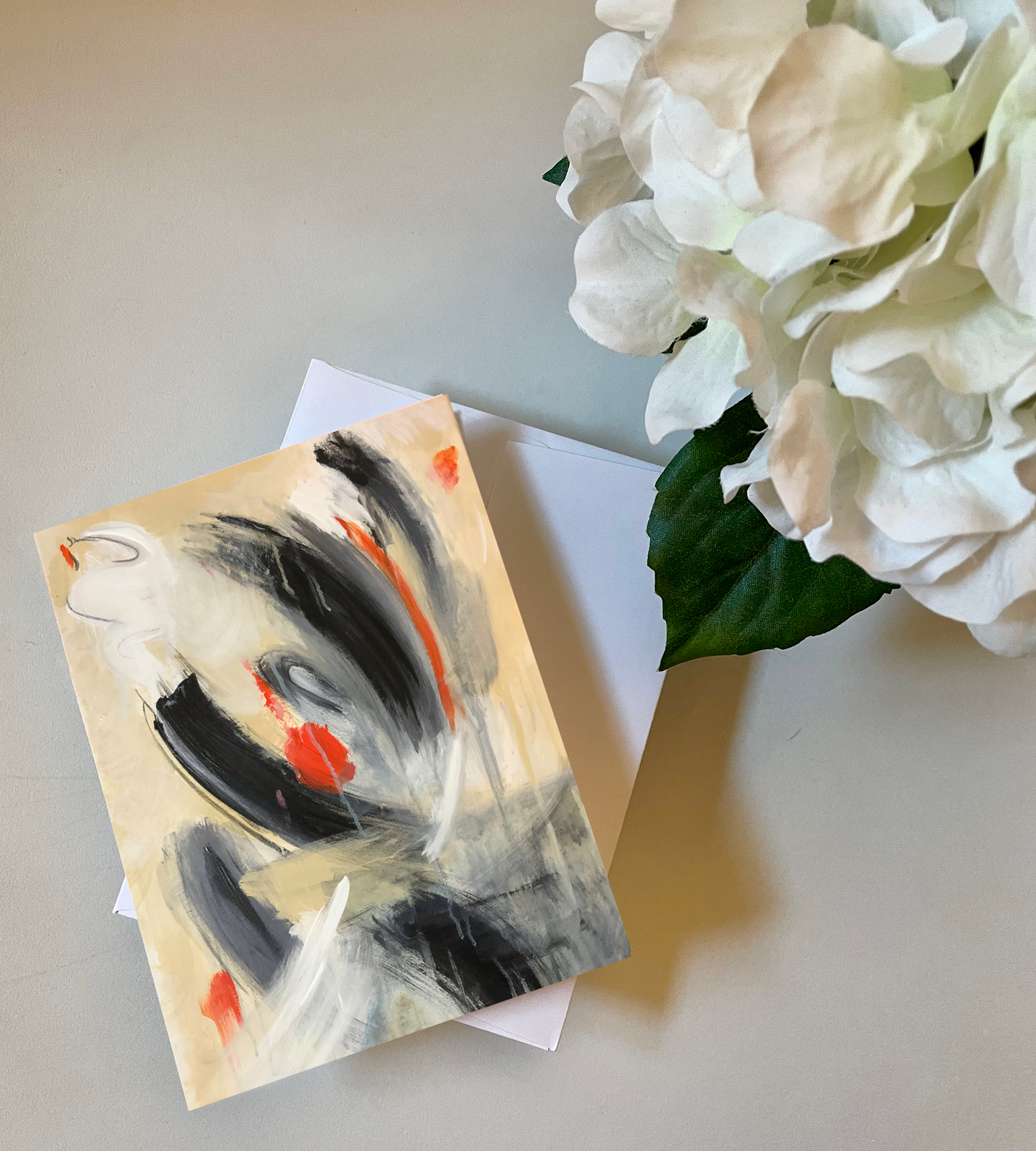 Abstract Pop of Poppy I Greeting Card