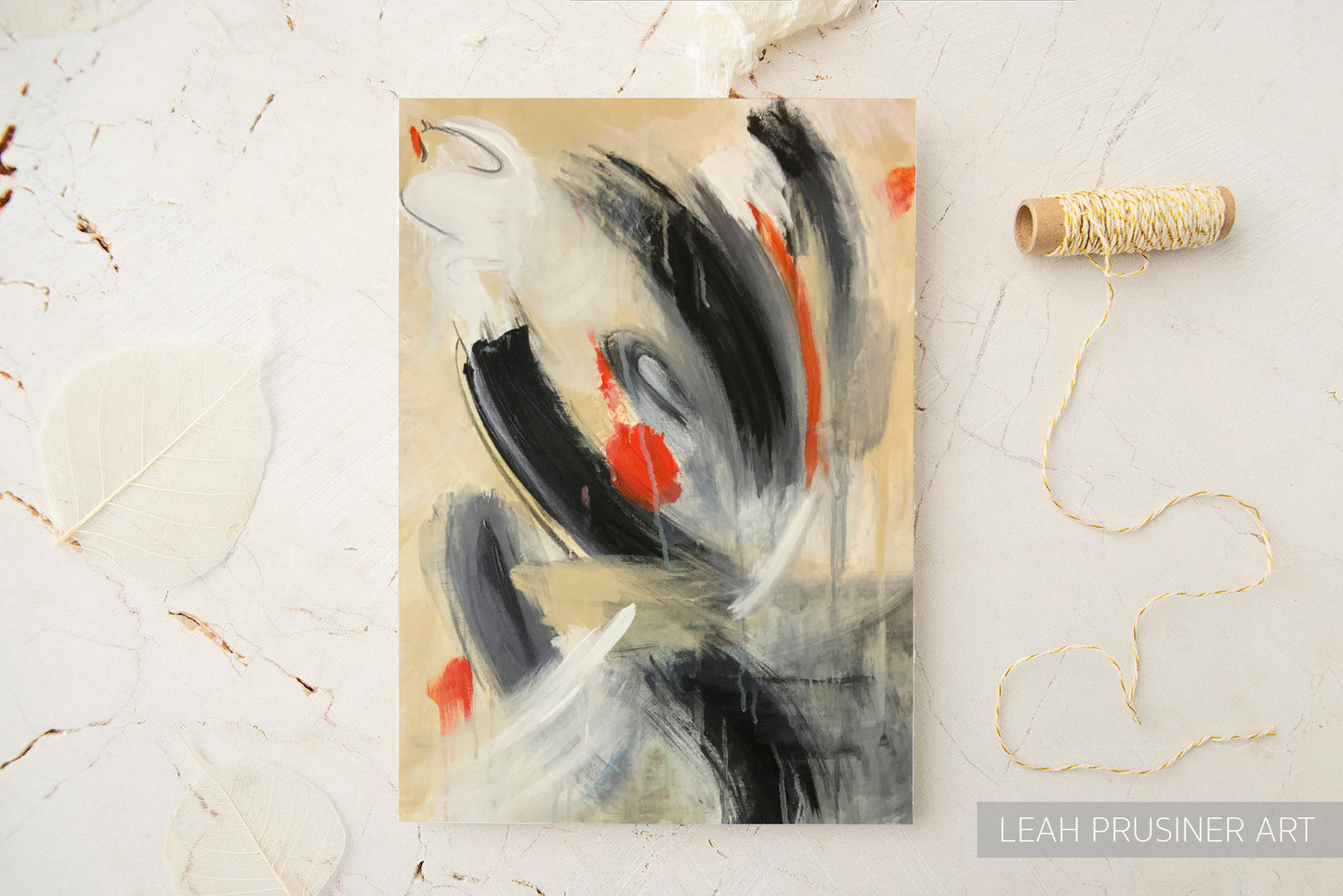 Pop of Poppy Set of 2 Abstract Art Prints