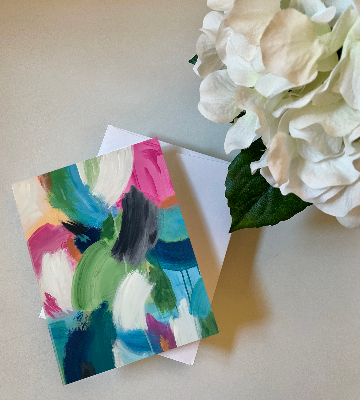 Abstract Pretty in Pink Greeting Card