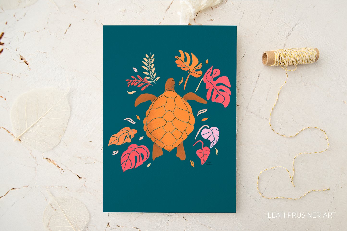 Tropical Turtle Art Print