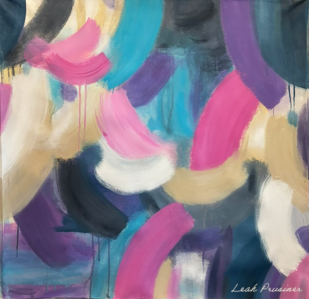 Reflection on a colorful commission painting