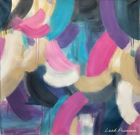 Reflection on a colorful commission painting