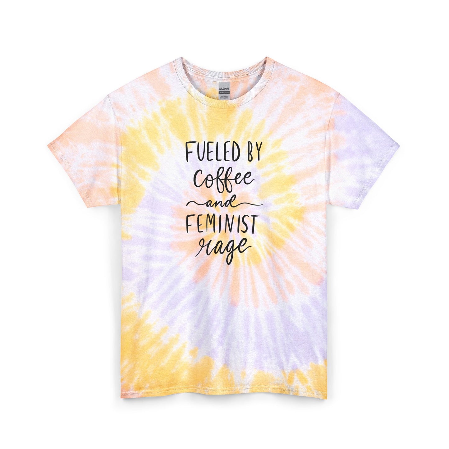Fueled by Coffee and Feminist Rage Tee | Tie Dye Cotton Tee