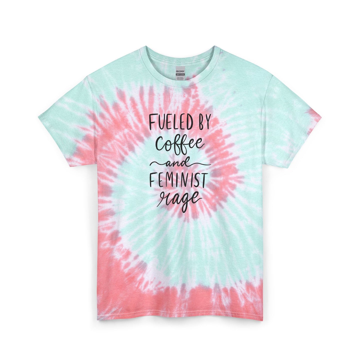 Fueled by Coffee and Feminist Rage Tee | Tie Dye Cotton Tee