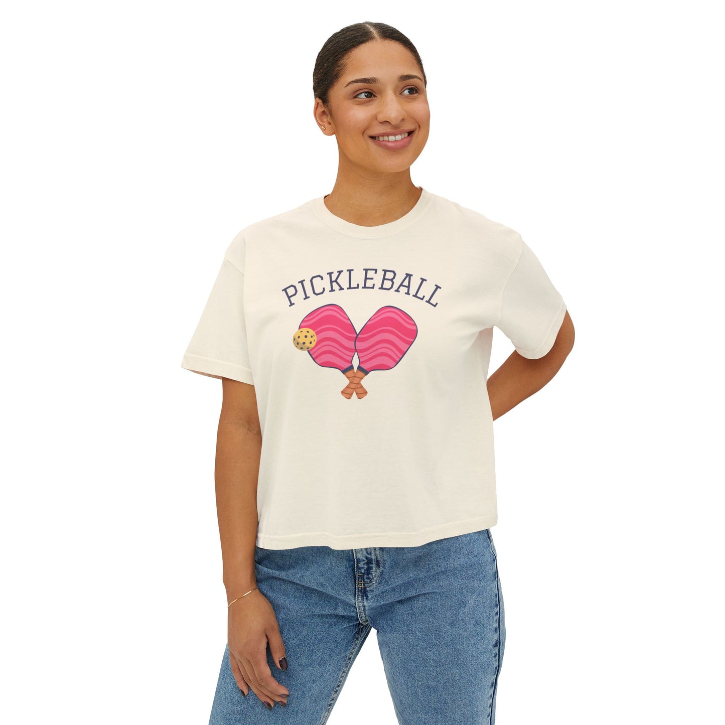 Groovy Pickleball Paddles Women's Boxy Tee