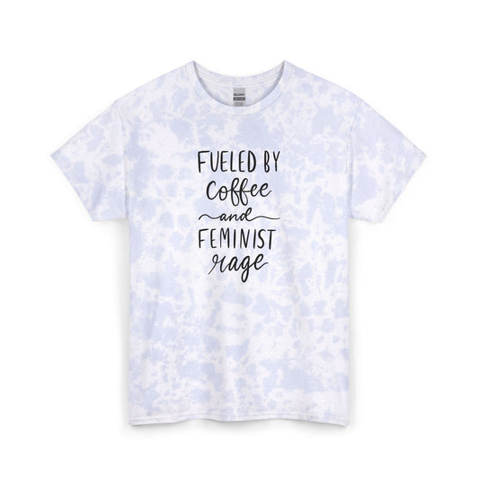 Fueled by Coffee and Feminist Rage Tee | Tie Dye Cotton Tee