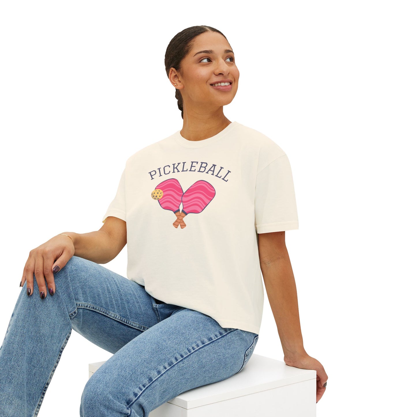 Groovy Pickleball Paddles Women's Boxy Tee