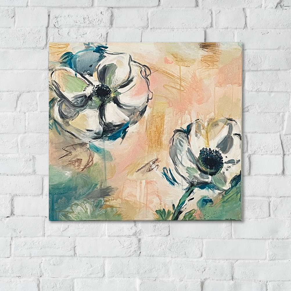 Abstract Anemones in Pink II Original Painting