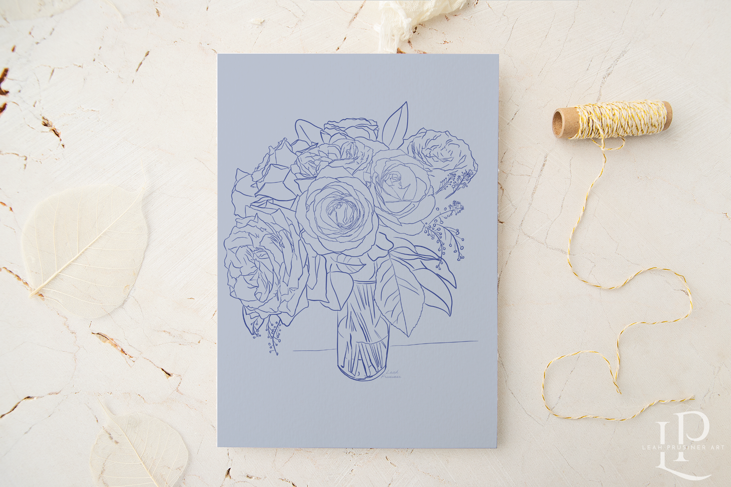 Monochromatic Outline Bouquet - Pink or Blue