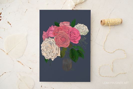 Spring Roses Bouquet Art Print
