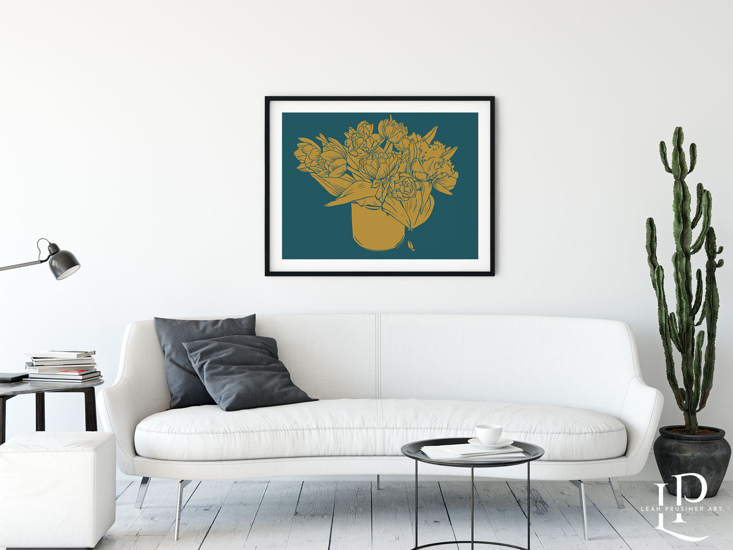 Tulip Bouquet Block Print Art Print