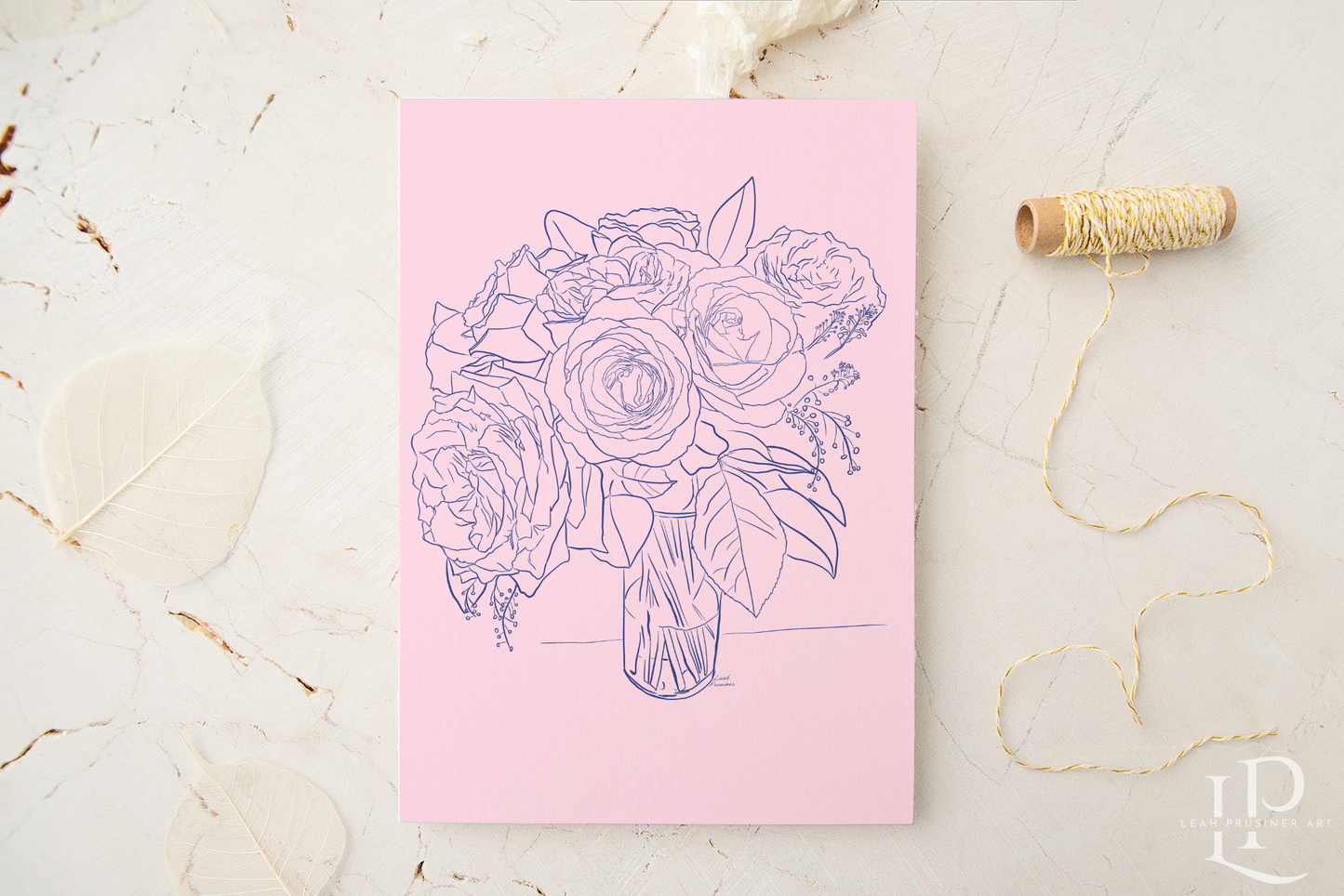 Monochromatic Outline Bouquet - Pink or Blue
