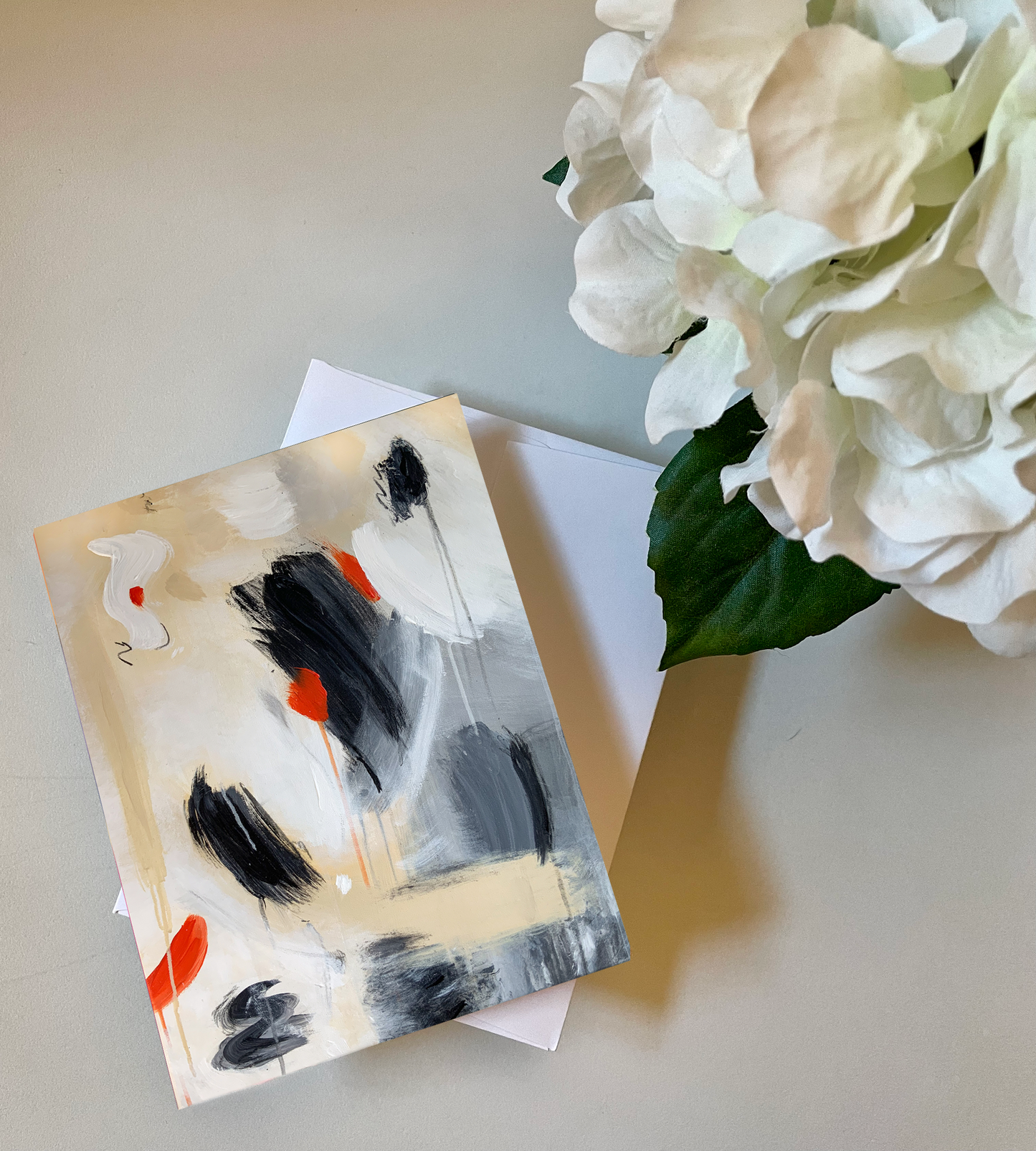 Abstract Pop of Poppy II Greeting Card