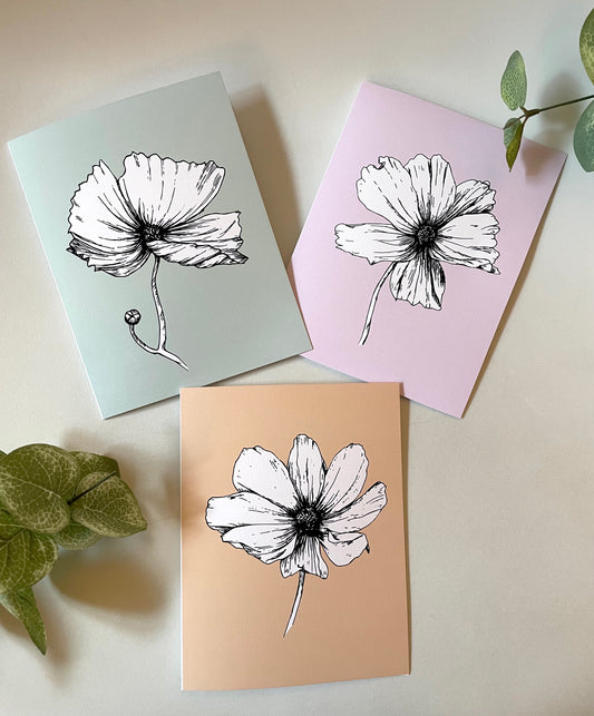 Colorful Cosmos Greeting Cards Set